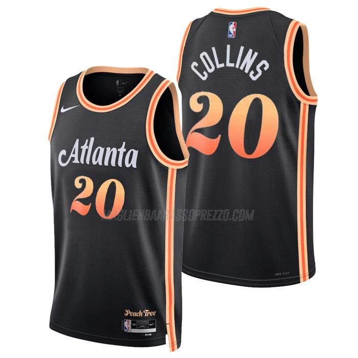 maglia john collins atlanta hawks di 20 uomo city edition 2023 nero