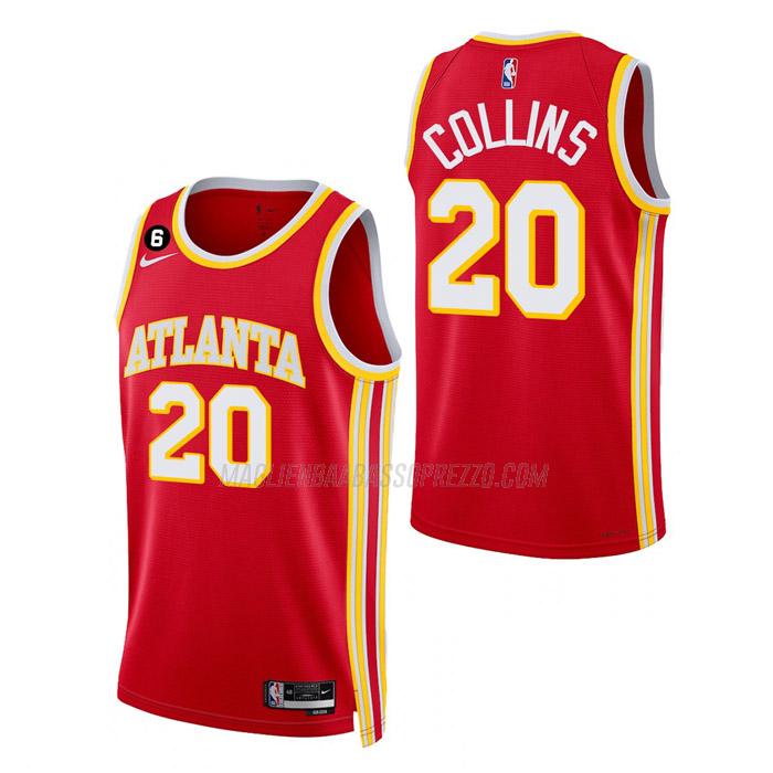 maglia john collins atlanta hawks di 20 uomo icon edition 2023 rosso