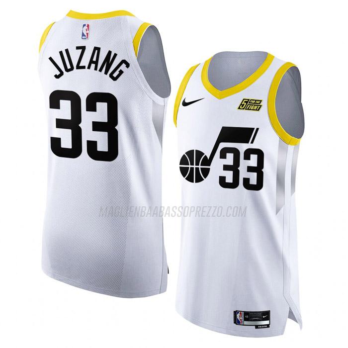 maglia johnny juzang utah jazz di 33 uomo association edition 2023 bianco