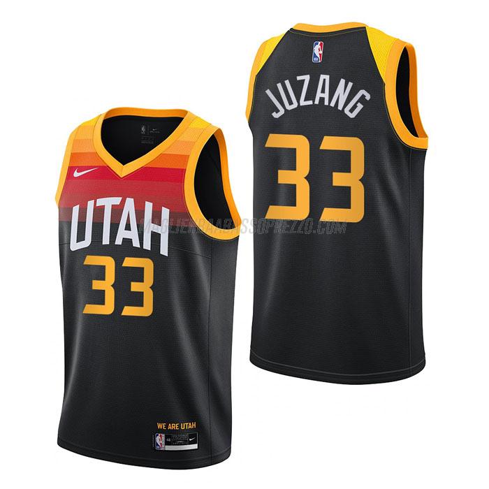 maglia johnny juzang utah jazz di 33 uomo city edition 2022 nero