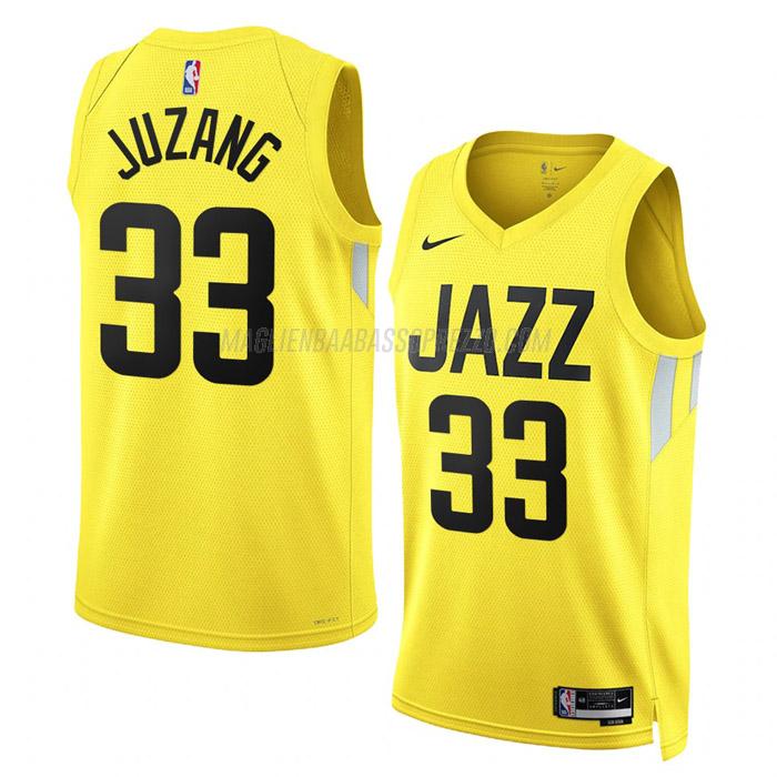 maglia johnny juzang utah jazz di 33 uomo icon edition 2023 giallo