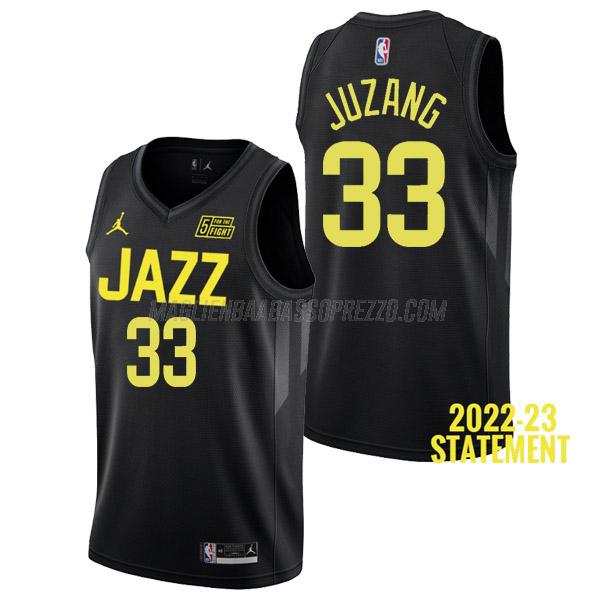 maglia johnny juzang utah jazz di 33 uomo statement edition 2023 nero