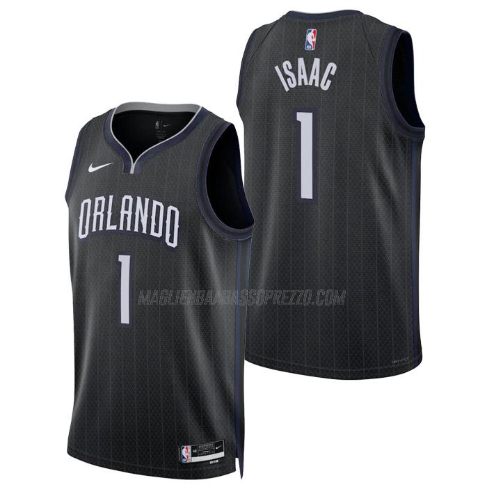 maglia jonathan isaac orlando magic di 1 uomo city edition 2023 nero