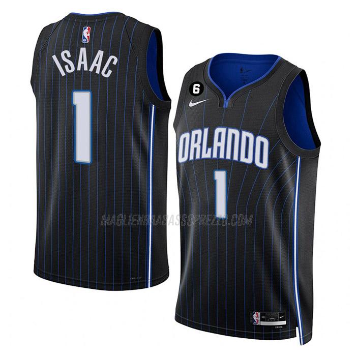 maglia jonathan isaac orlando magic di 1 uomo icon edition 2023 nero