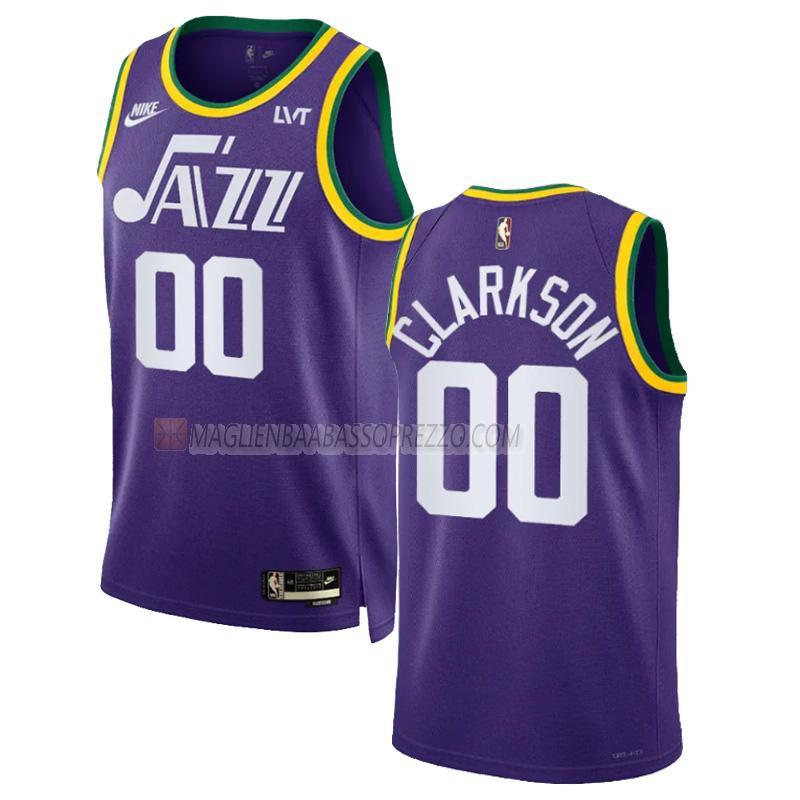 maglia jordan clarkson utah jazz di 0 uomo classic edition 2023-24 viola