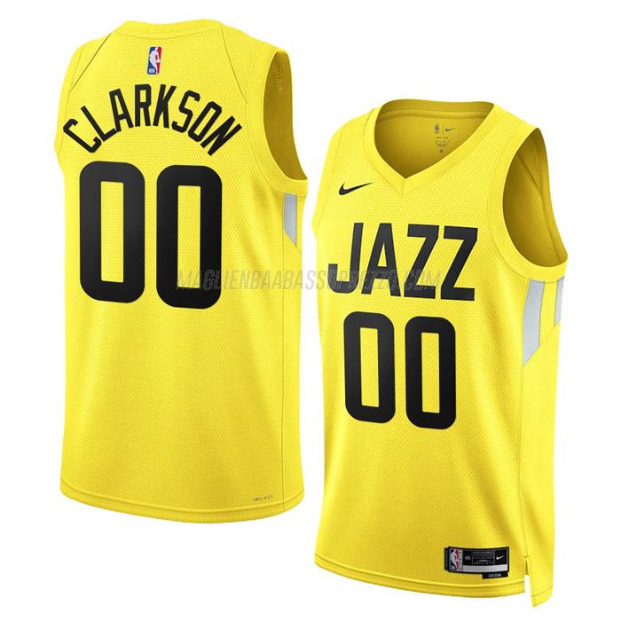 maglia jordan clarkson utah jazz di 0 uomo icon edition 2023 giallo