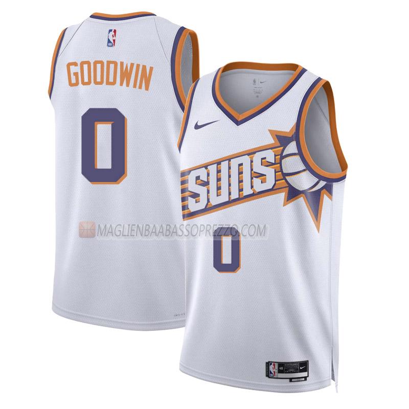 maglia jordan goodwin phoenix suns di 0 uomo association edition 2023-24 bianco