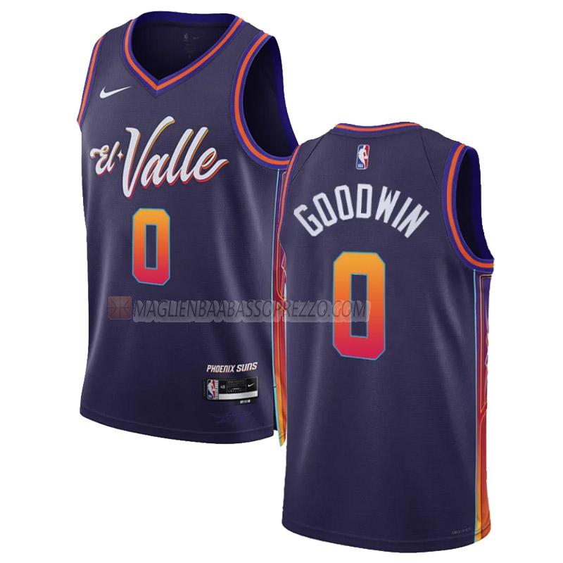 maglia jordan goodwin phoenix suns di 0 uomo city edition 2023-24 viola