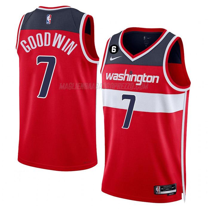 maglia jordan goodwin washington wizards di 7 uomo icon edition 2023 rosso