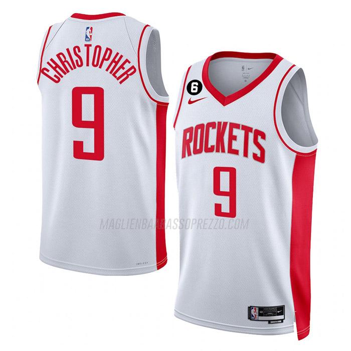 maglia josh christopher houston rockets di 9 uomo association edition 2023 bianco