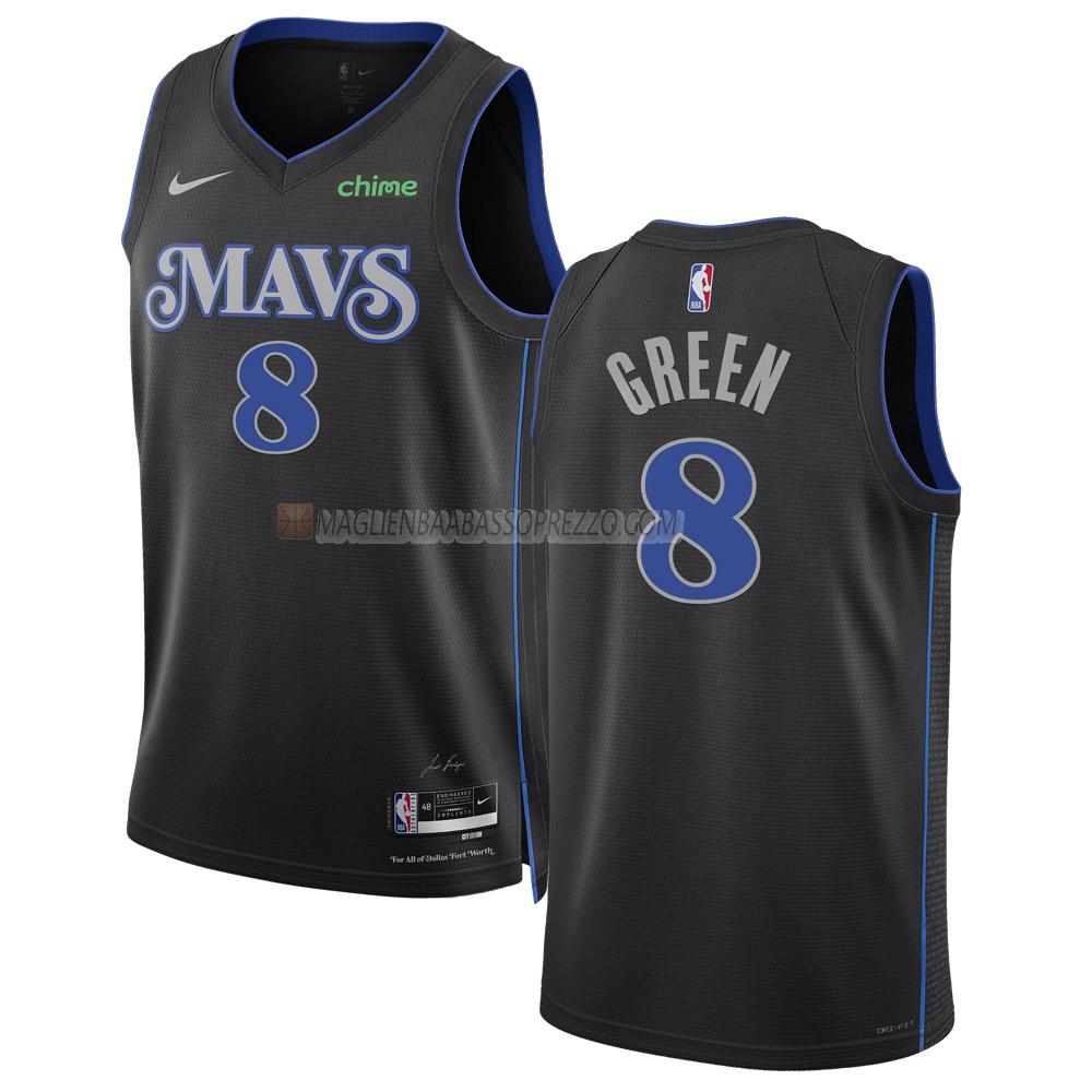 maglia josh green dallas mavericks di 8 uomo city edition 2023-24 nero