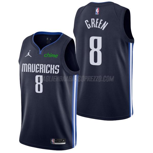 maglia josh green dallas mavericks di 8 uomo statement edition 2022 blu navy