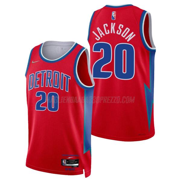 maglia josh jackson detroit pistons di 20 uomo city edition 2022 rosso