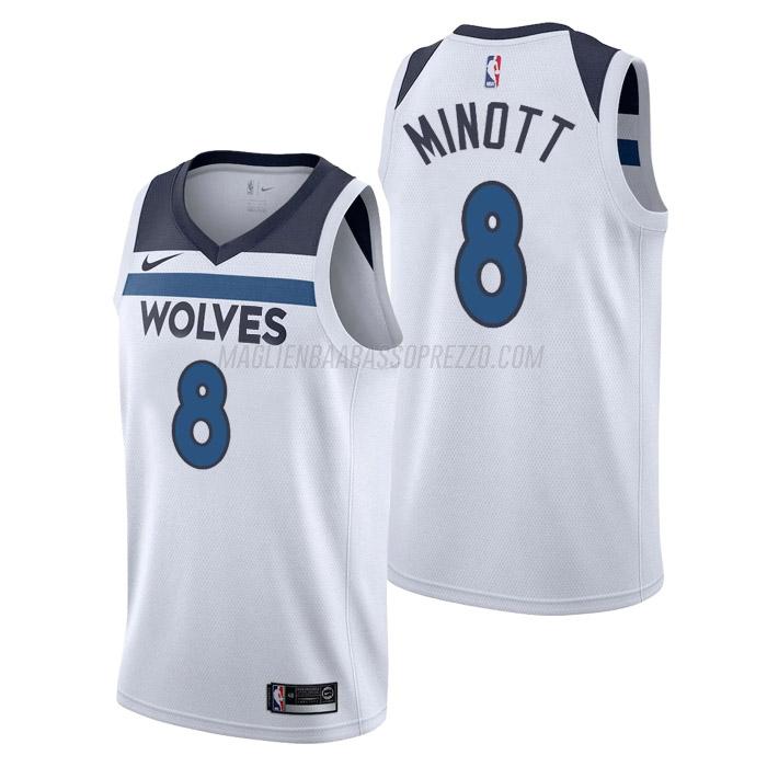 maglia josh minott minnesota timberwolves di 8 uomo association edition 2023 bianco