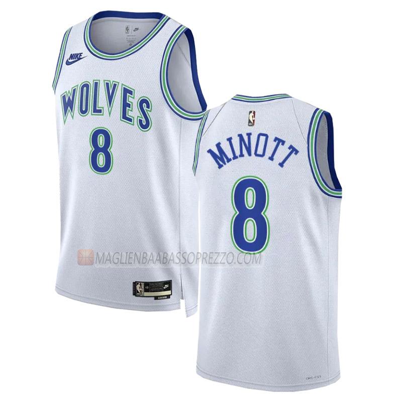 maglia josh minott minnesota timberwolves di 8 uomo classic edition 2023-24 bianco