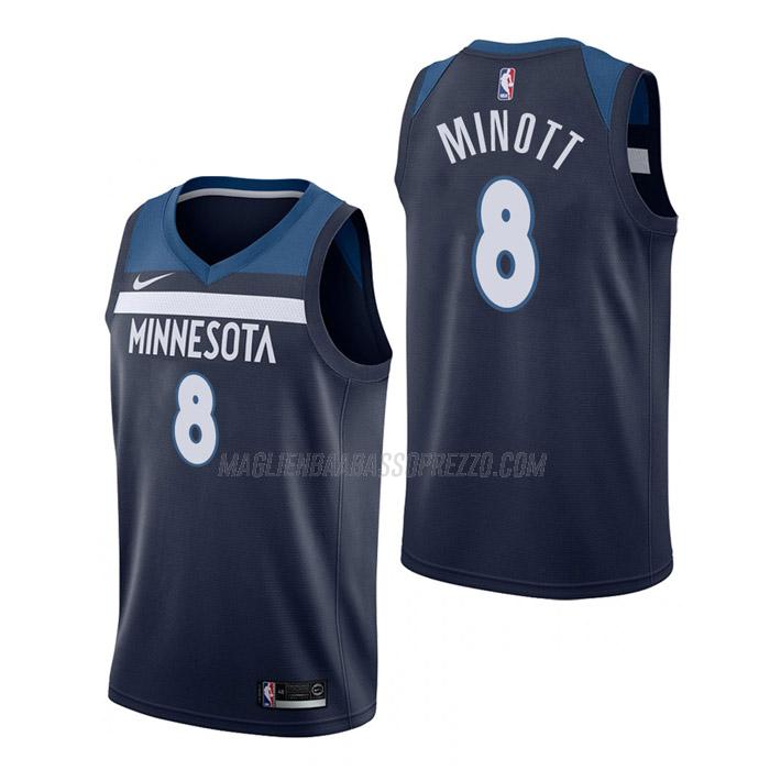 maglia josh minott minnesota timberwolves di 8 uomo icon edition 2023 blu navy