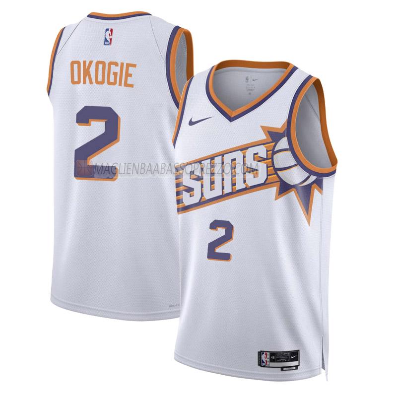 maglia josh okogie phoenix suns di 2 uomo association edition 2023-24 bianco