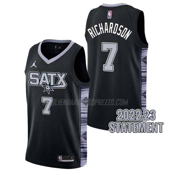 maglia josh richardson san antonio spurs di 7 uomo statement edition 2023 nero