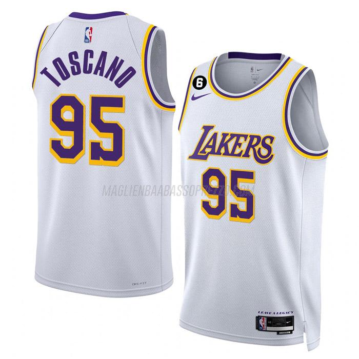 maglia juan toscano-anderson los angeles lakers di 95 uomo association edition 2023 bianco