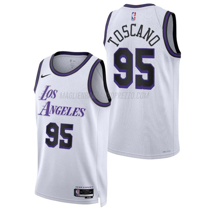 maglia juan toscano-anderson los angeles lakers di 95 uomo city edition 2023 bianco