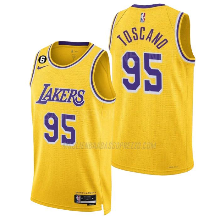 maglia juan toscano-anderson los angeles lakers di 95 uomo icon edition 2023 giallo