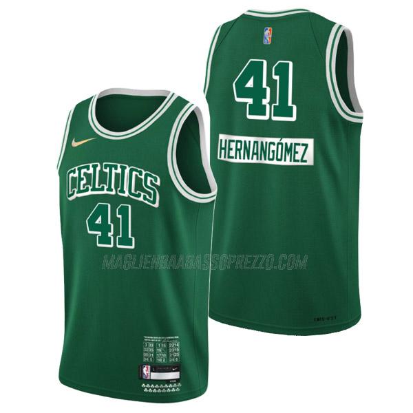 maglia juancho hernangomez boston celtics di 41 uomo city edition 2022 verde