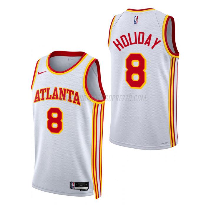 maglia justin holiday atlanta hawks di 8 uomo association edition 2023 bianco