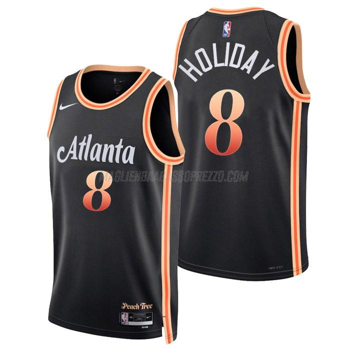 maglia justin holiday atlanta hawks di 8 uomo city edition 2023 nero