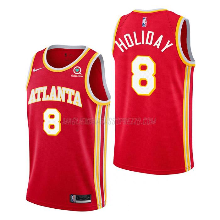 maglia justin holiday atlanta hawks di 8 uomo icon edition 2023 rosso