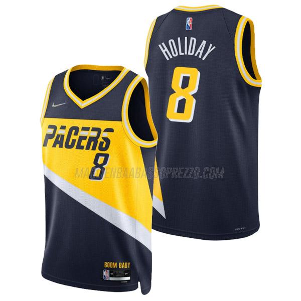 maglia justin holiday indiana pacers di 8 uomo city edition 2022 blu navy