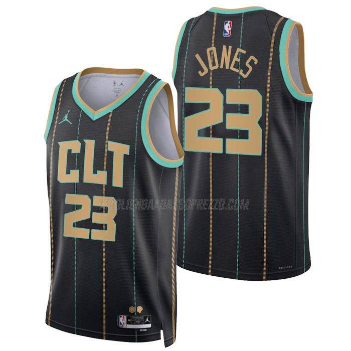 maglia kai jones charlotte hornets di 23 uomo city edition 2023 nero