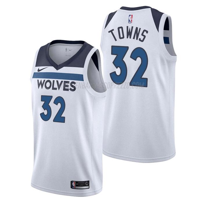 maglia karl-anthony towns minnesota timberwolves di 32 uomo association edition 2023 bianco