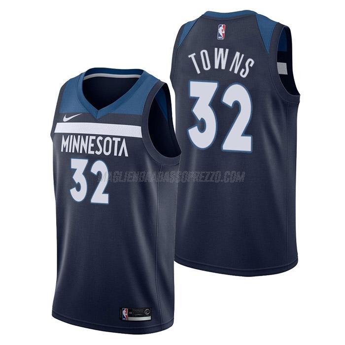 maglia karl-anthony towns minnesota timberwolves di 32 uomo icon edition 2023 blu navy