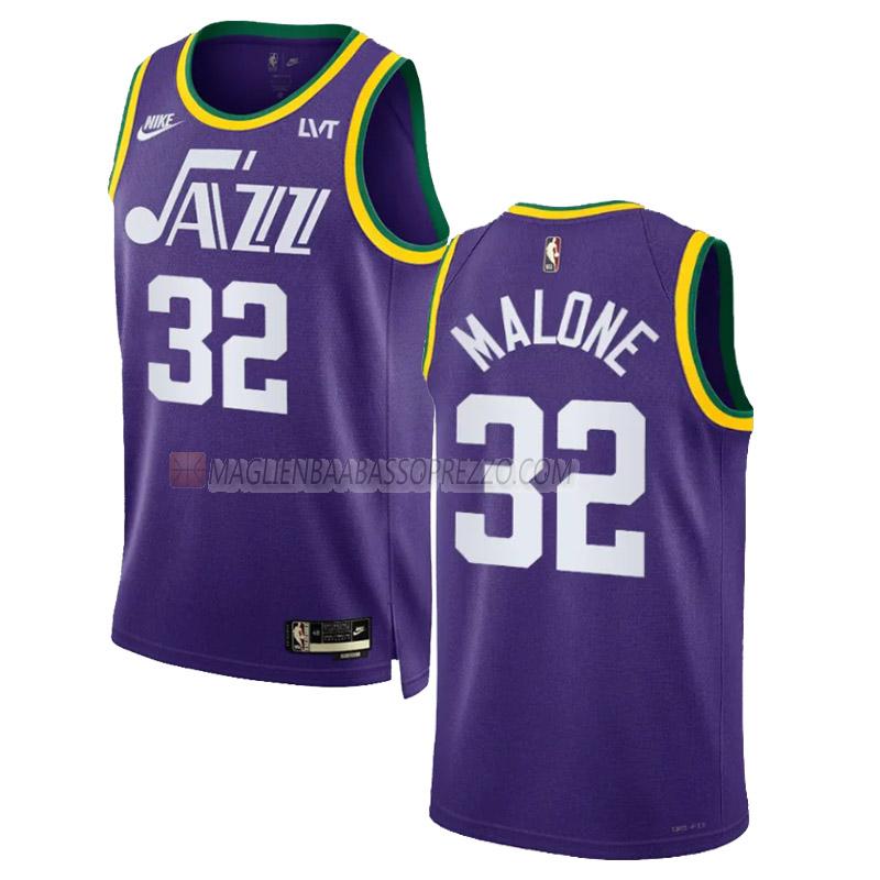 maglia karl malone utah jazz di 32 uomo classic edition 2023-24 viola