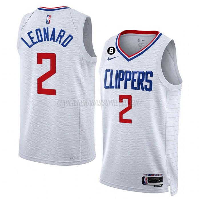 maglia kawhi leonard los angeles clippers di 2 uomo association edition 2023 bianco