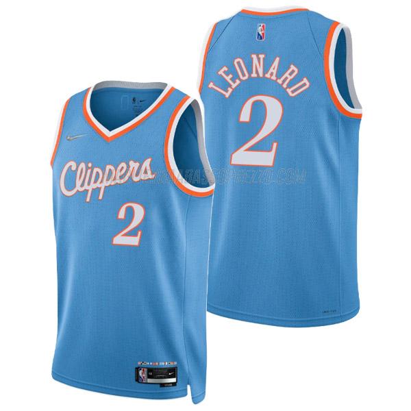 maglia kawhi leonard los angeles clippers di 2 uomo city edition 2022 blu