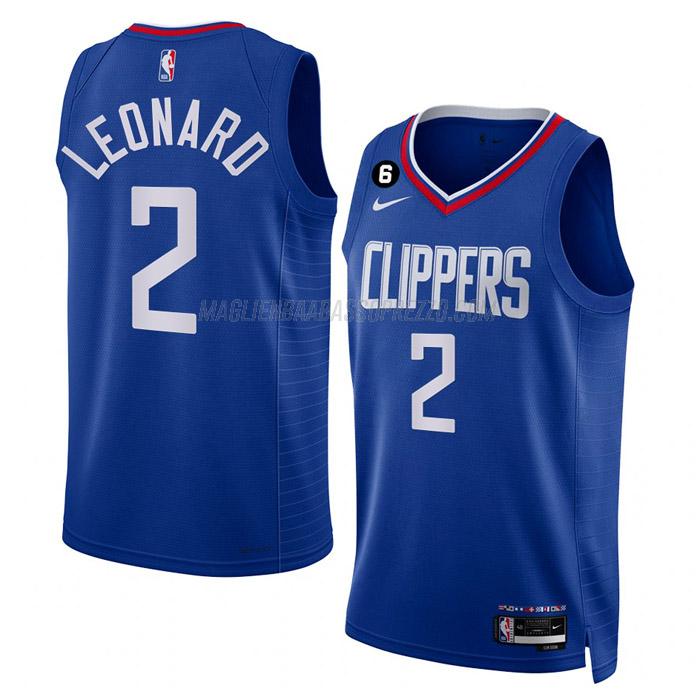 maglia kawhi leonard los angeles clippers di 2 uomo icon edition 2023 blu