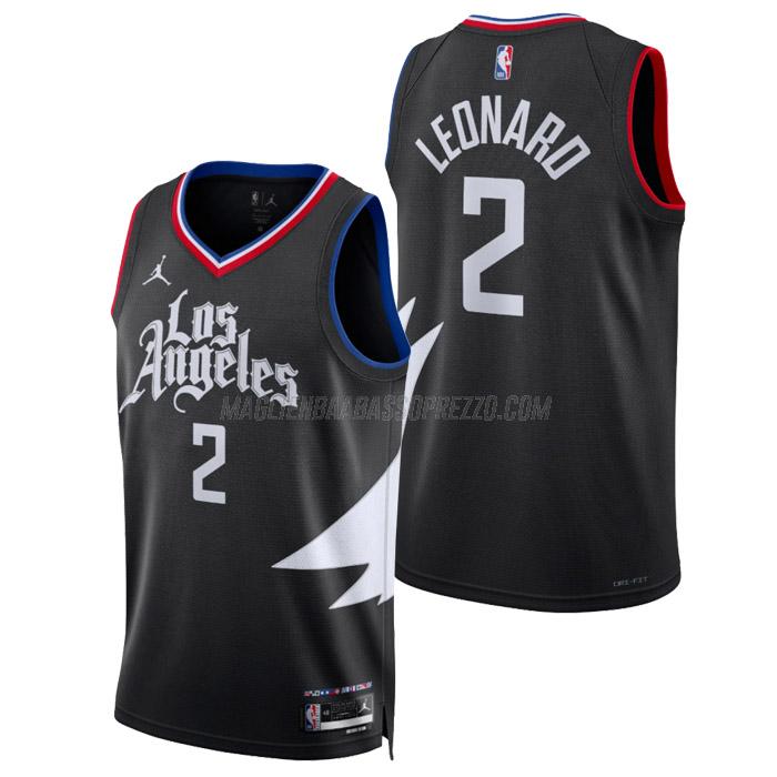 maglia kawhi leonard los angeles clippers di 2 uomo statement edition 2023 nero