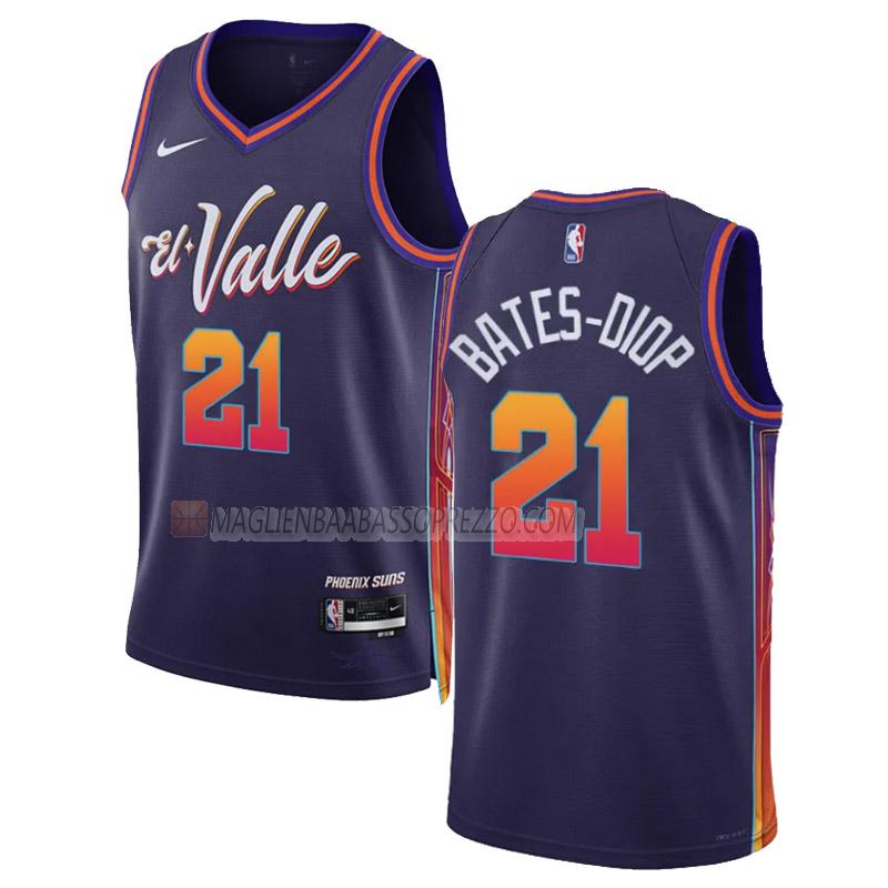 maglia keita bates-diop phoenix suns di 21 uomo city edition 2023-24 viola