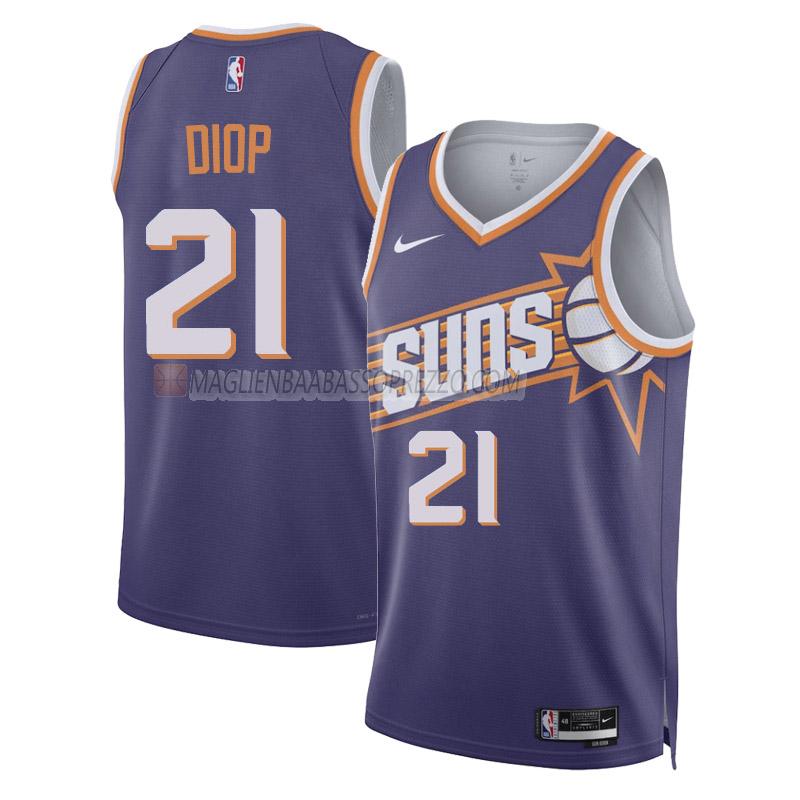 maglia keita bates-diop phoenix suns di 21 uomo icon edition 2023-24 viola