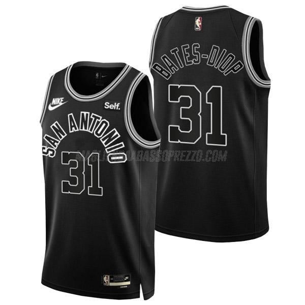 maglia keita bates-diop san antonio spurs di 31 uomo classic edition 2023 nero