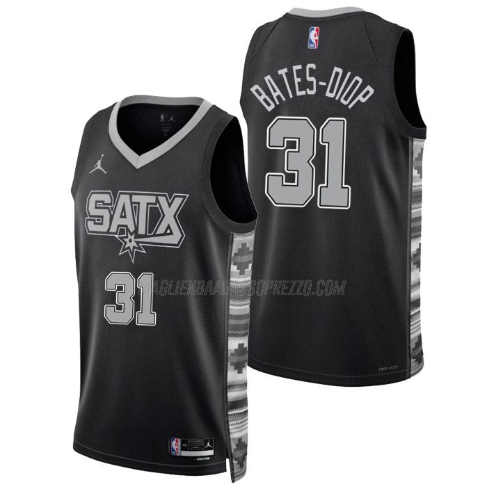 maglia keita bates-diop san antonio spurs di 31 uomo statement edition 2023 nero