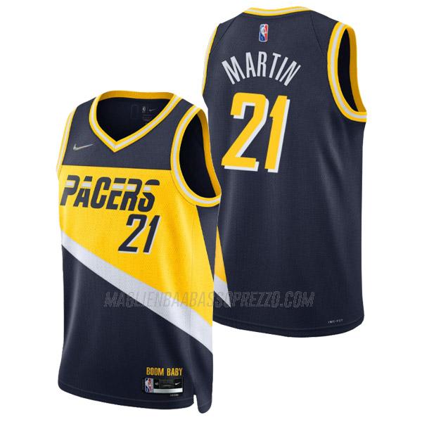 maglia kelan martin indiana pacers di 21 uomo city edition 2022 blu navy