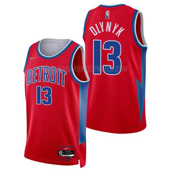 maglia kelly olynyk detroit pistons di 13 uomo city edition 2022 rosso