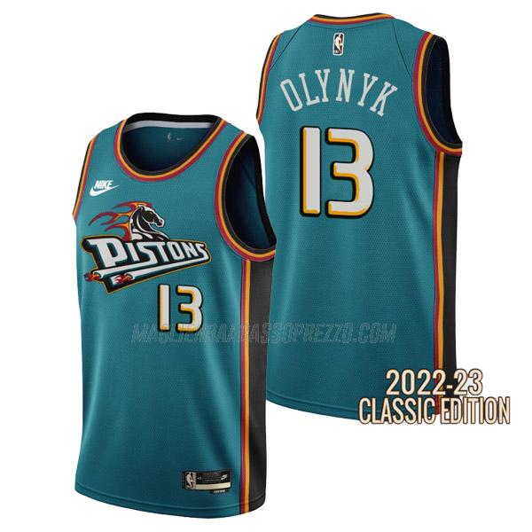 maglia kelly olynyk detroit pistons di 13 uomo classic edition 2023 verde acqua