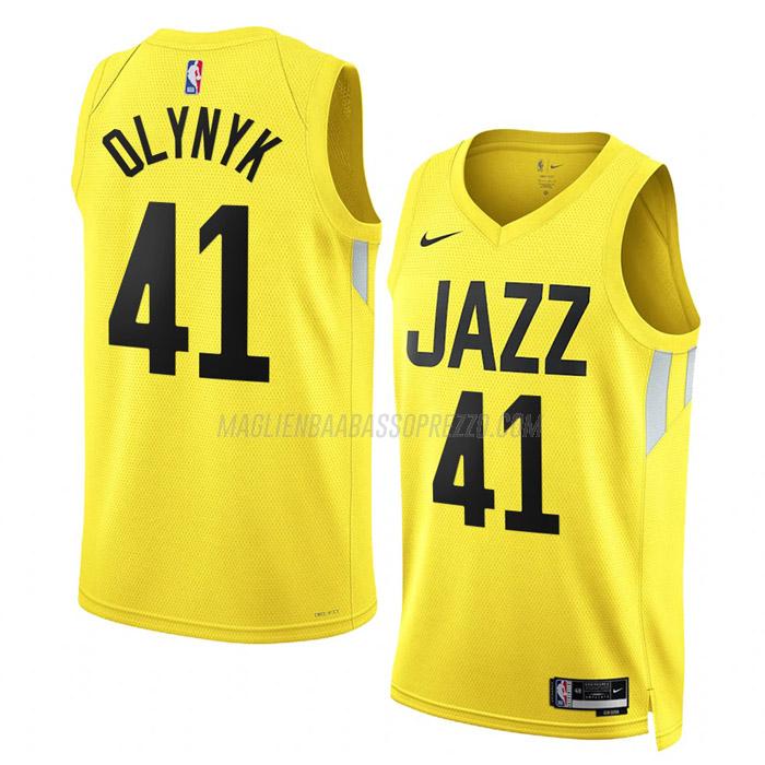 maglia kelly olynyk utah jazz di 41 uomo icon edition 2023 giallo