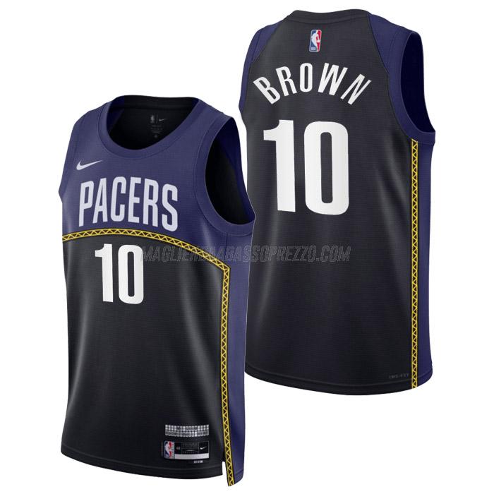 maglia kendall brown indiana pacers di 10 uomo city edition 2023 nero