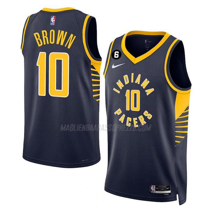 maglia kendall brown indiana pacers di 10 uomo icon edition 2023 blu navy