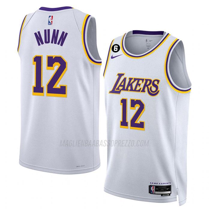 maglia kendrick nunn los angeles lakers di 12 uomo association edition 2023 bianco