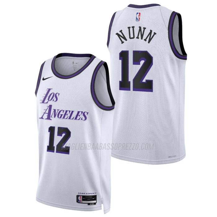 maglia kendrick nunn los angeles lakers di 12 uomo city edition 2023 bianco